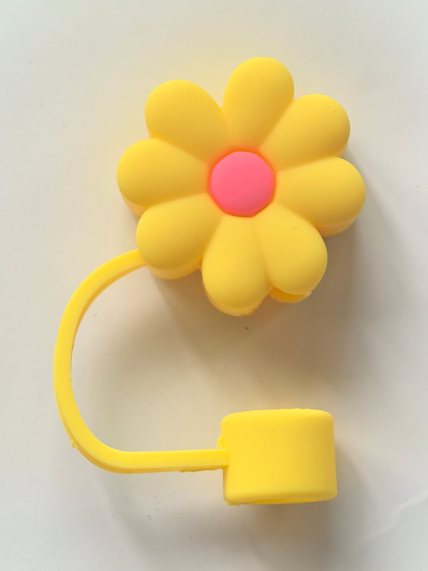 SC-FLW01-YL STRAW COVER FLOWER YELLOW (12/DZ)
