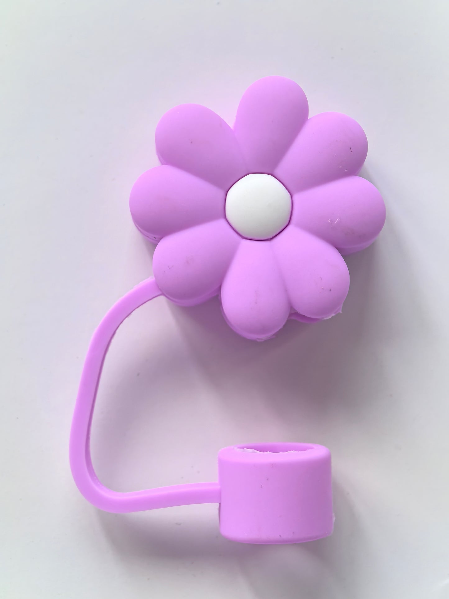 SC-FLW01-PU STRAW COVER FLOWER PURPLE (12/DZ)