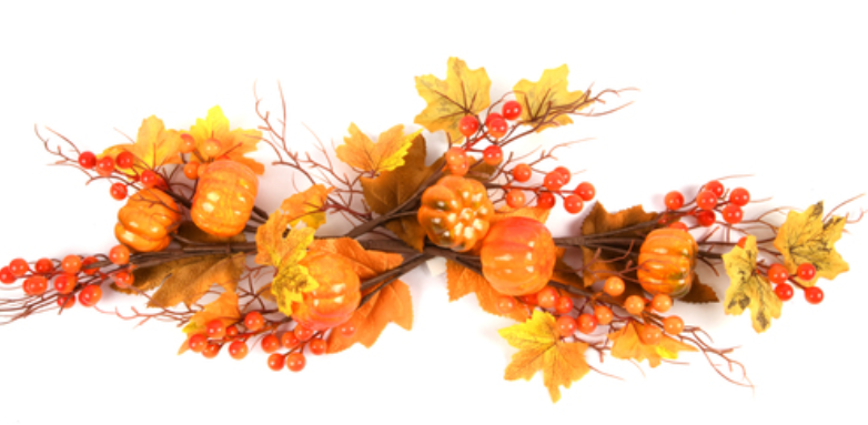 140424 HT THANKSGIVING ARTIFICIAL FLOWER WREATH 73CM (12/pk)