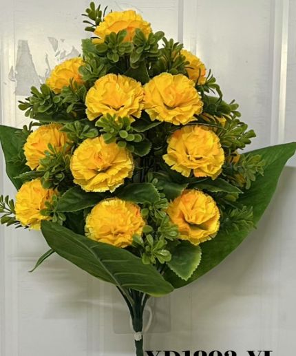 XD1802-YL CARNATION BOUQUET BUSH X18 (12/INNER)