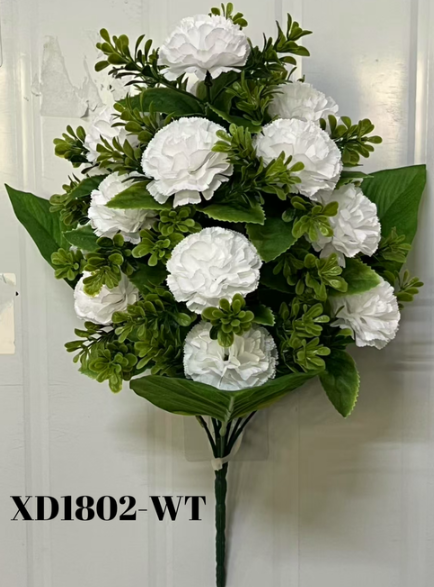 XD1802-WT CARNATION BOUQUET BUSH X18 (12/INNER)
