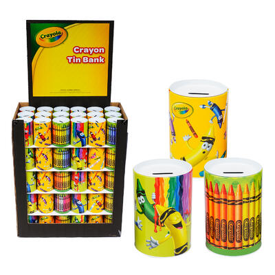 15265 Crayola Crayon Tin Bank - 6x4" - Savings Bank (90/CS)