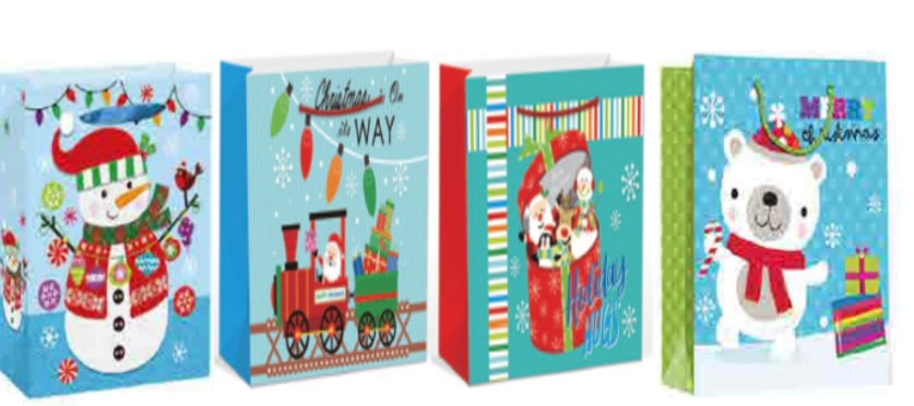 GB-149 Wide Jumbo Christmas Gift Bag - Characters/ Blue Color 50x40x15cm (10dz/case) (12)