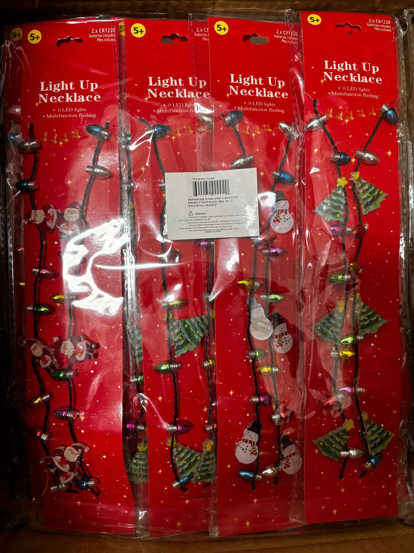 NL002 17" 20 Mini Bulb Holiday Necklace 144pcs/case (12)