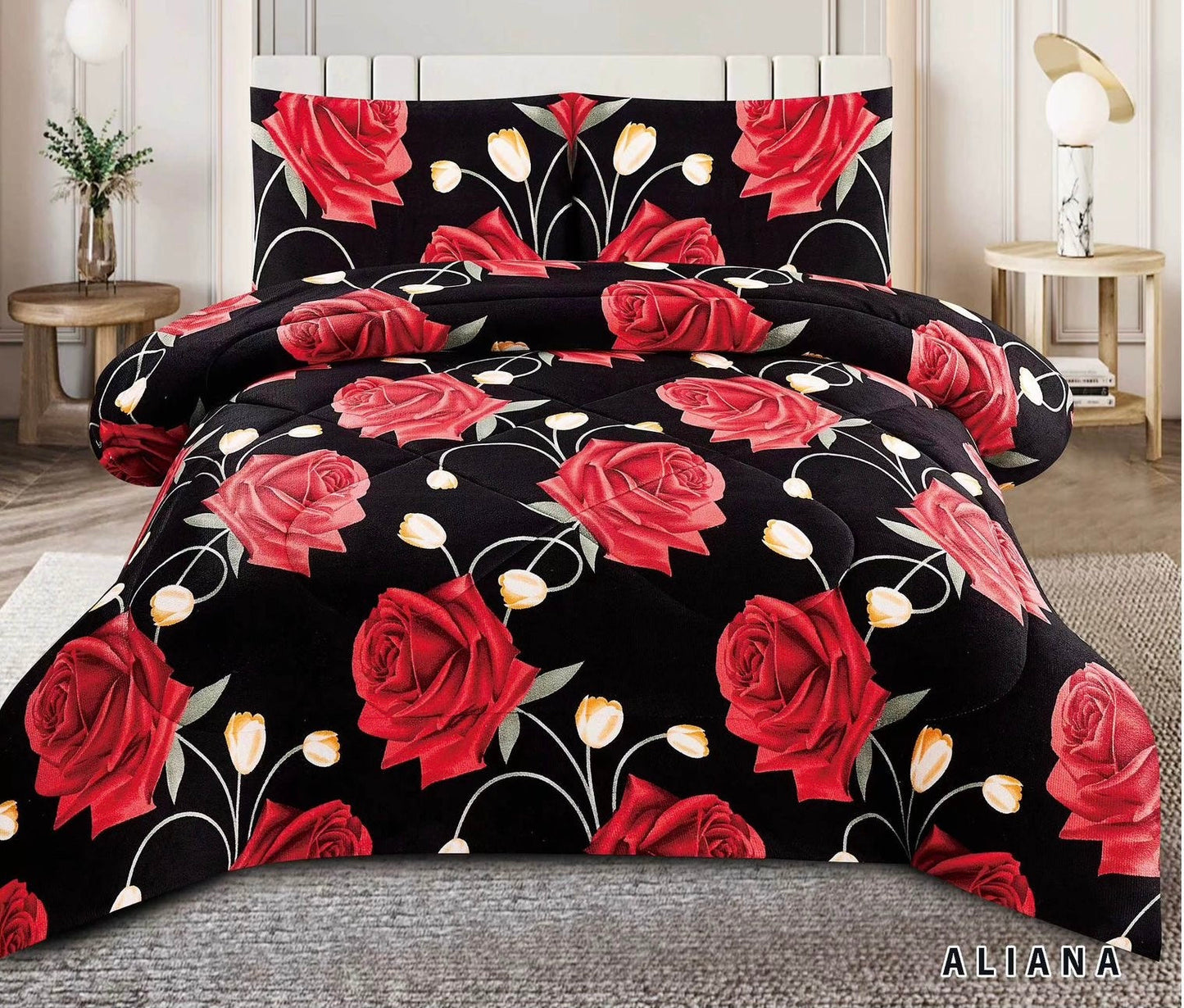 4515K PRINTED BORREGO BLANKET KING SIZE - ALIANA (7pcs)