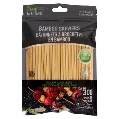 39008 Ideal Kitchen Bamboo Skewers 300CT 3.9 inch (48/CS)