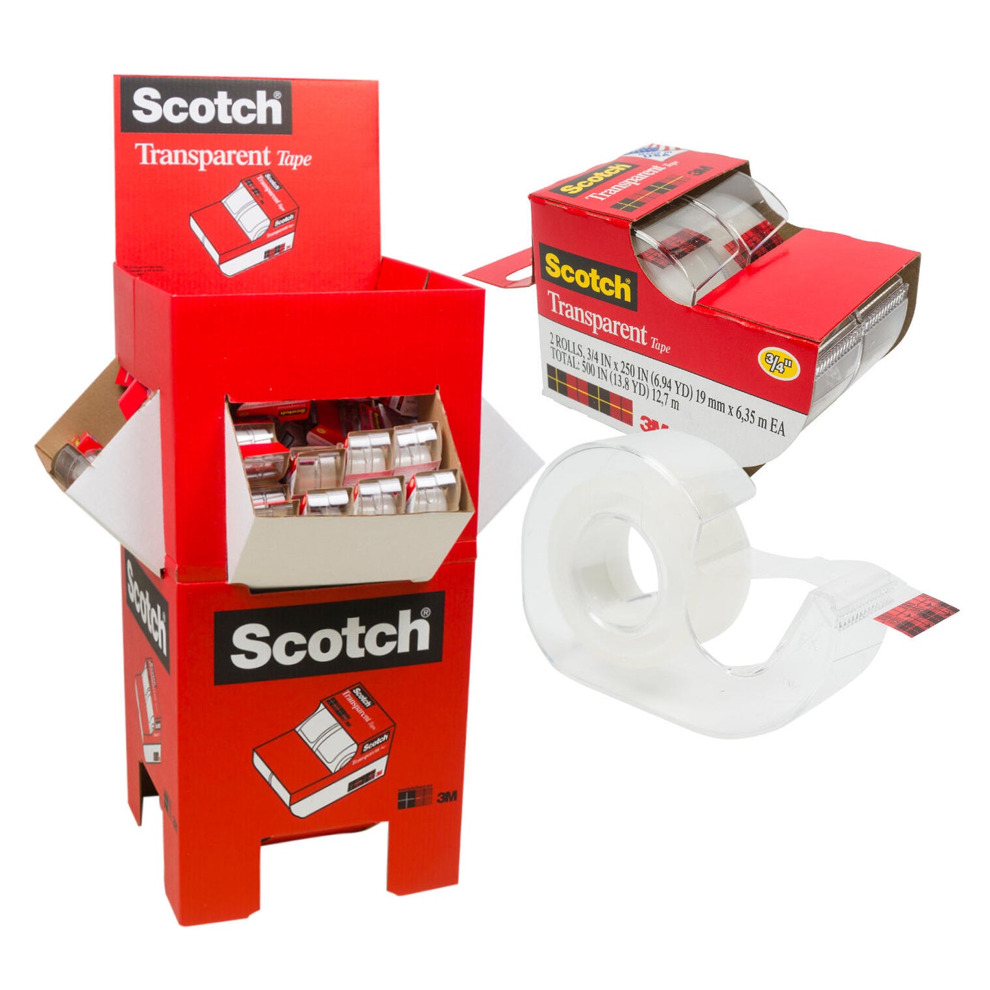 39961 Scotch Transparent Tape 2-pack Display - 3/4" (144/CS)