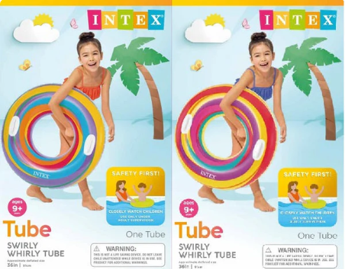 59256EP 36"INTEX SWIRLY WHIRLY TUBE SWIM RING (24/CS)