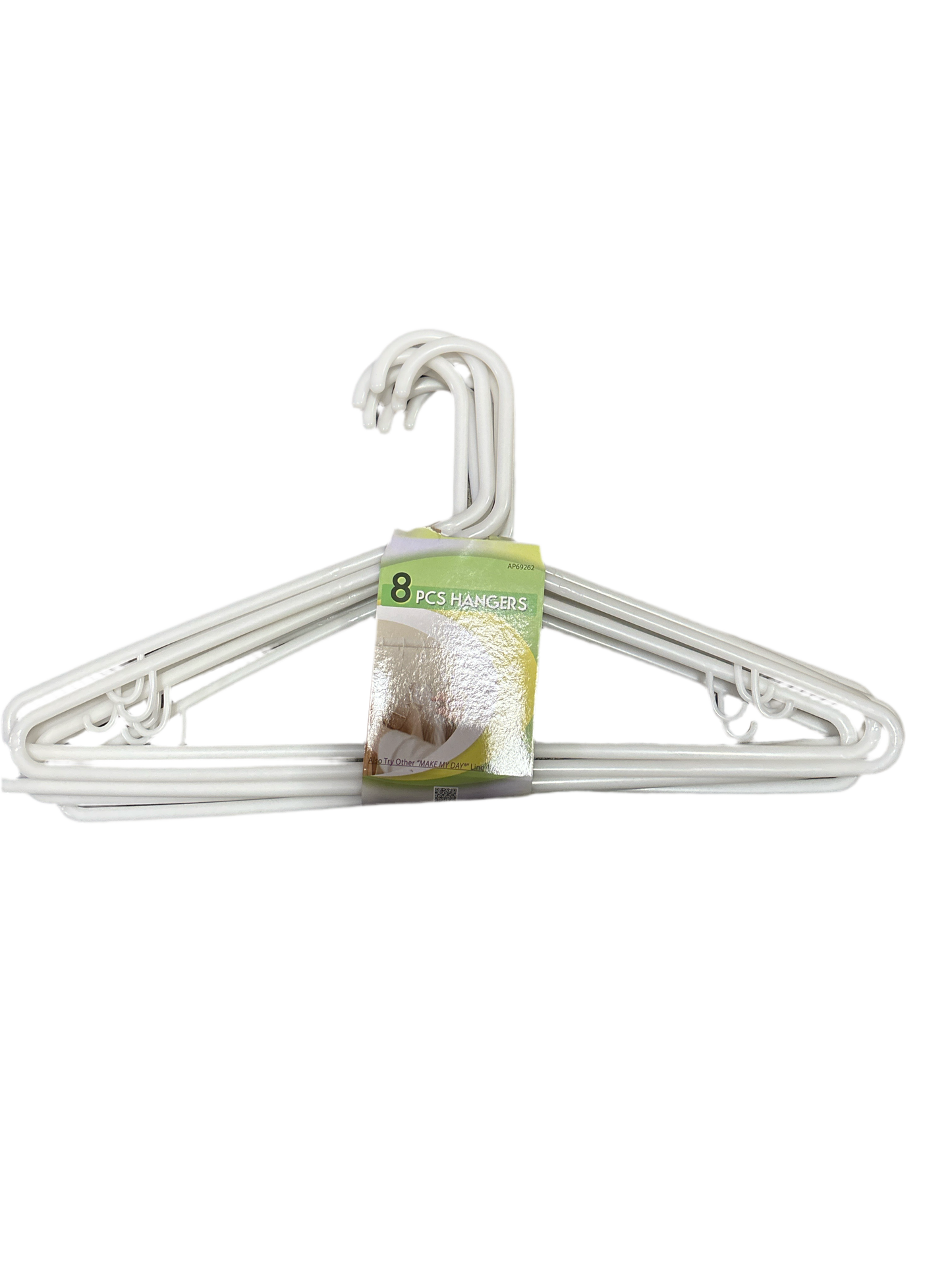 AP69262 PL HANGER 8PC WHITE (38/CS)