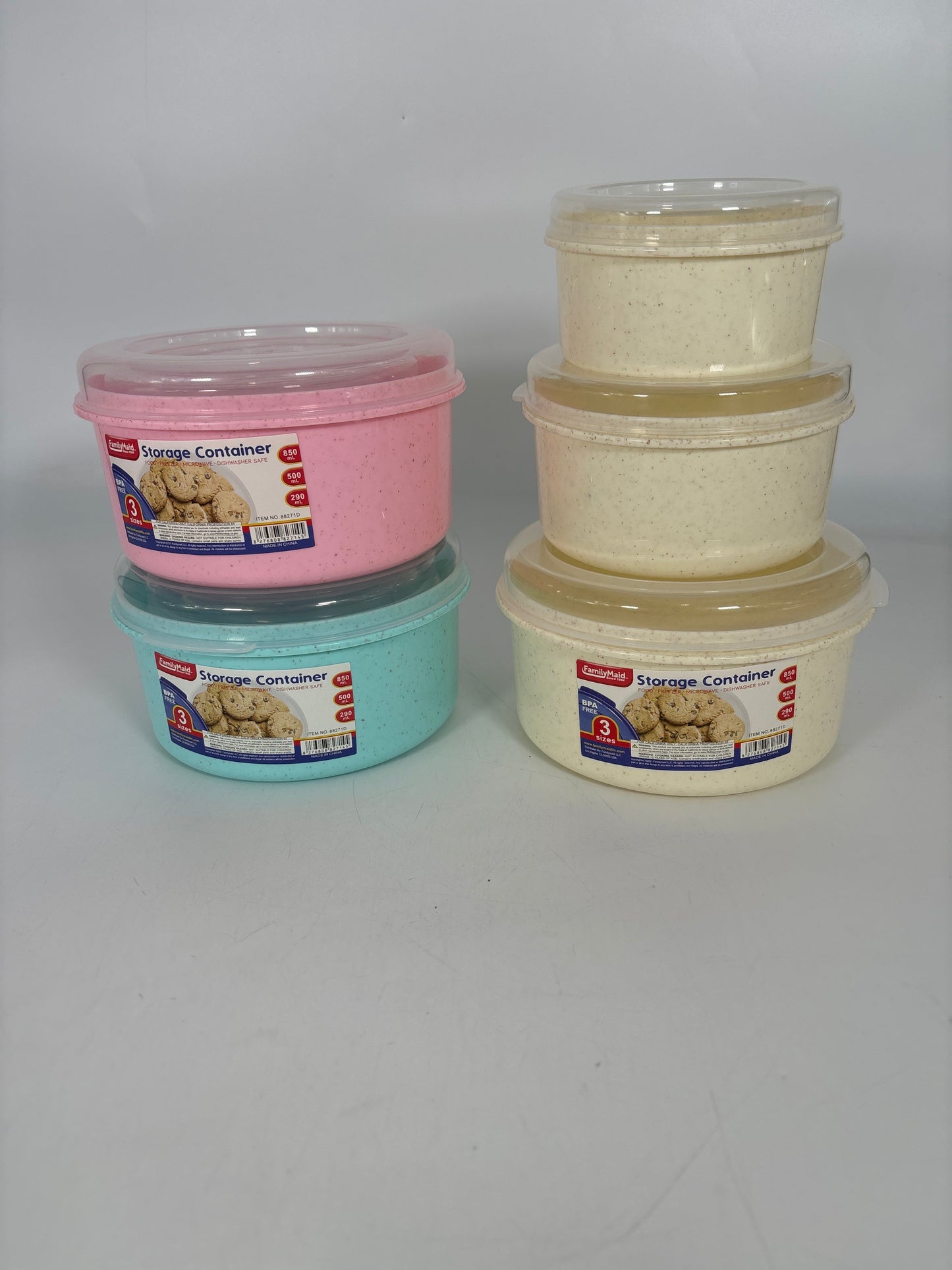 88271D Food Container 3pc Round 340ML (48/CS)