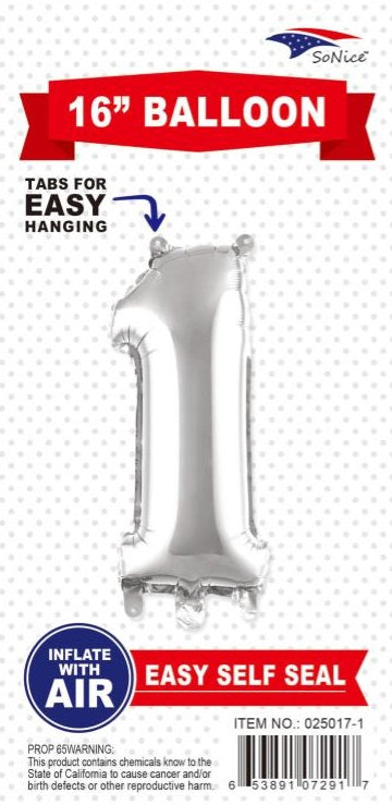 16IN SILVER BALLOON - 1 25017-1 (12/DZ)