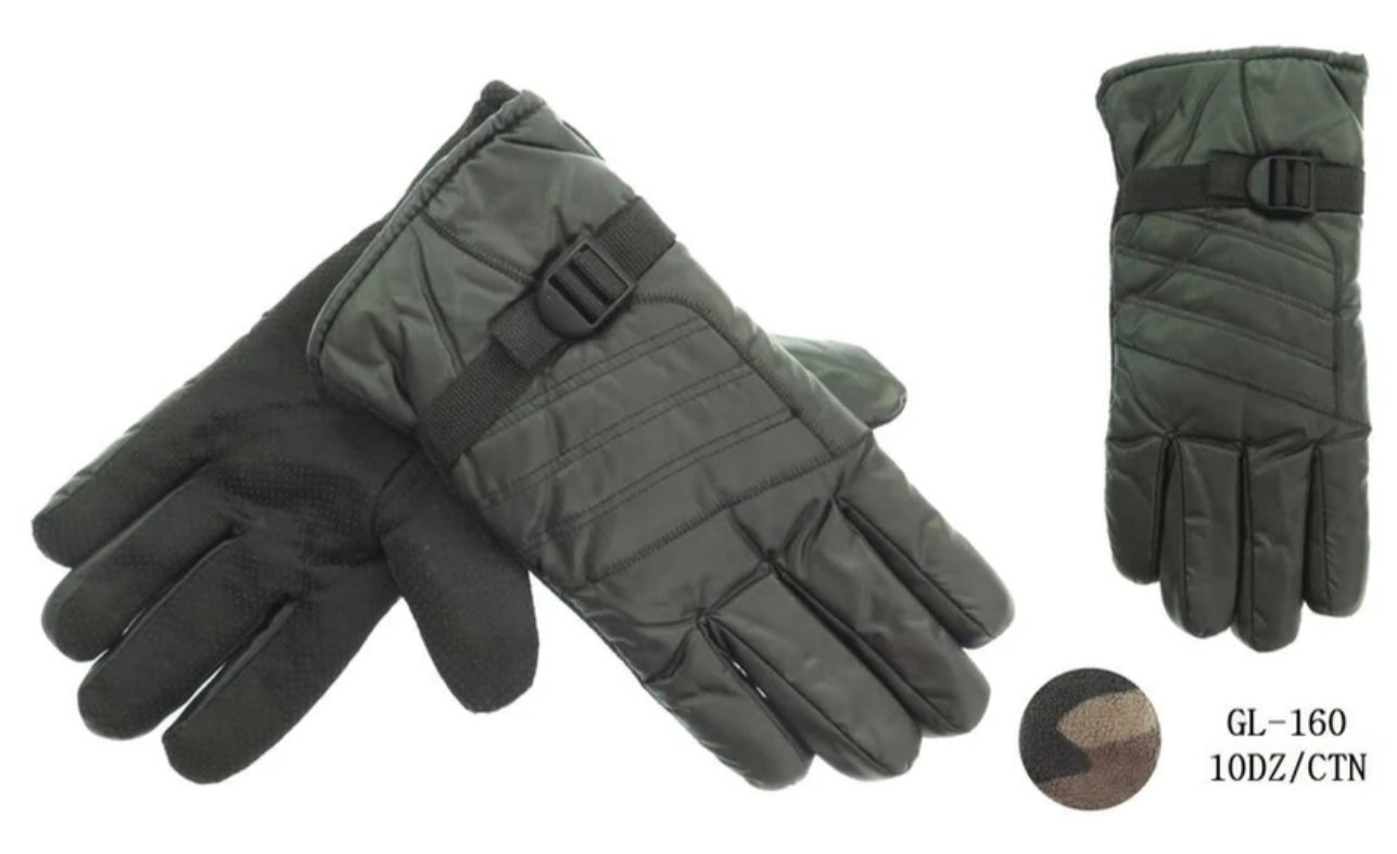 GL160 WINTER SKI GLOVES BLACK 10DZ/CT (12)