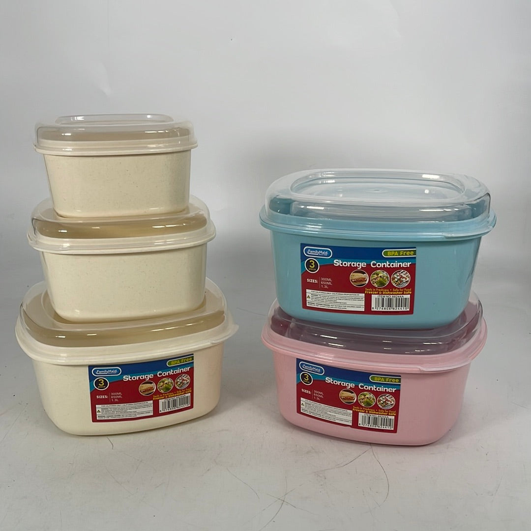 88244A FOOD CONT,3 PCS SQ (48/CS)
