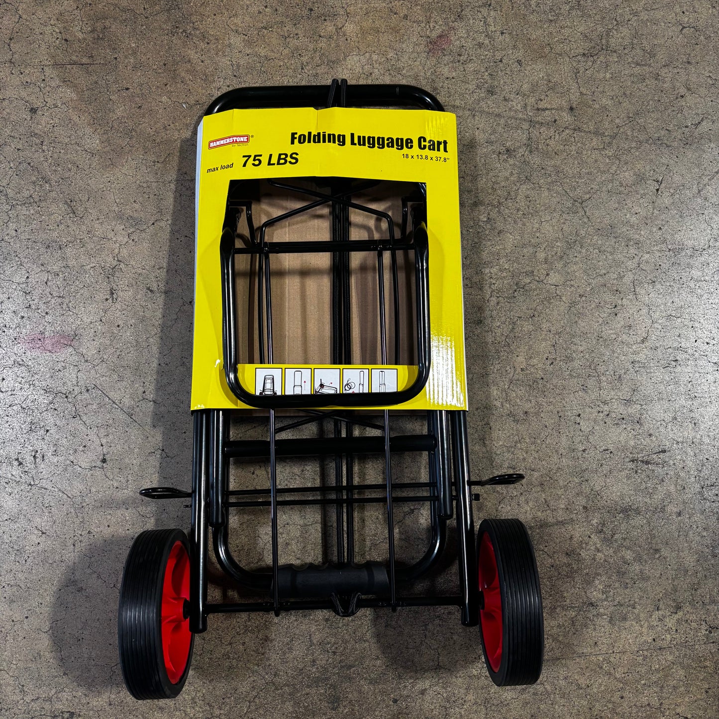 HW344 Big Luggage Cart Black (6PCS/CS)