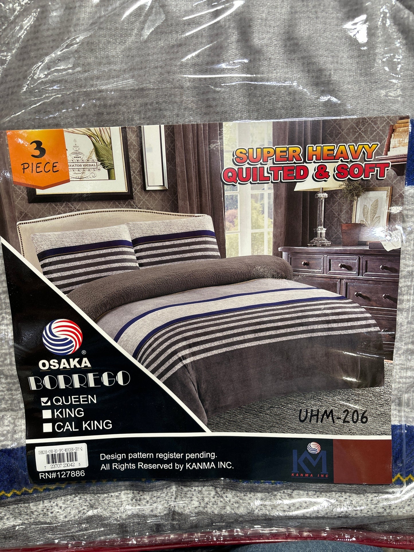 UHMQ206gry OSAKA, Queen Modern , gray (8pcs/case)