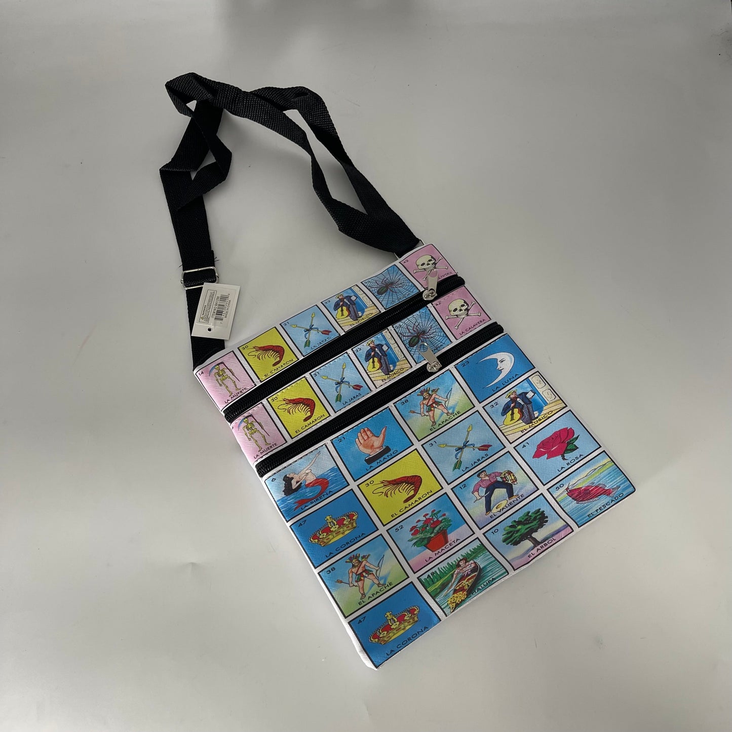 BA1286 Messenger Bag Multi Lotería Printed (12)