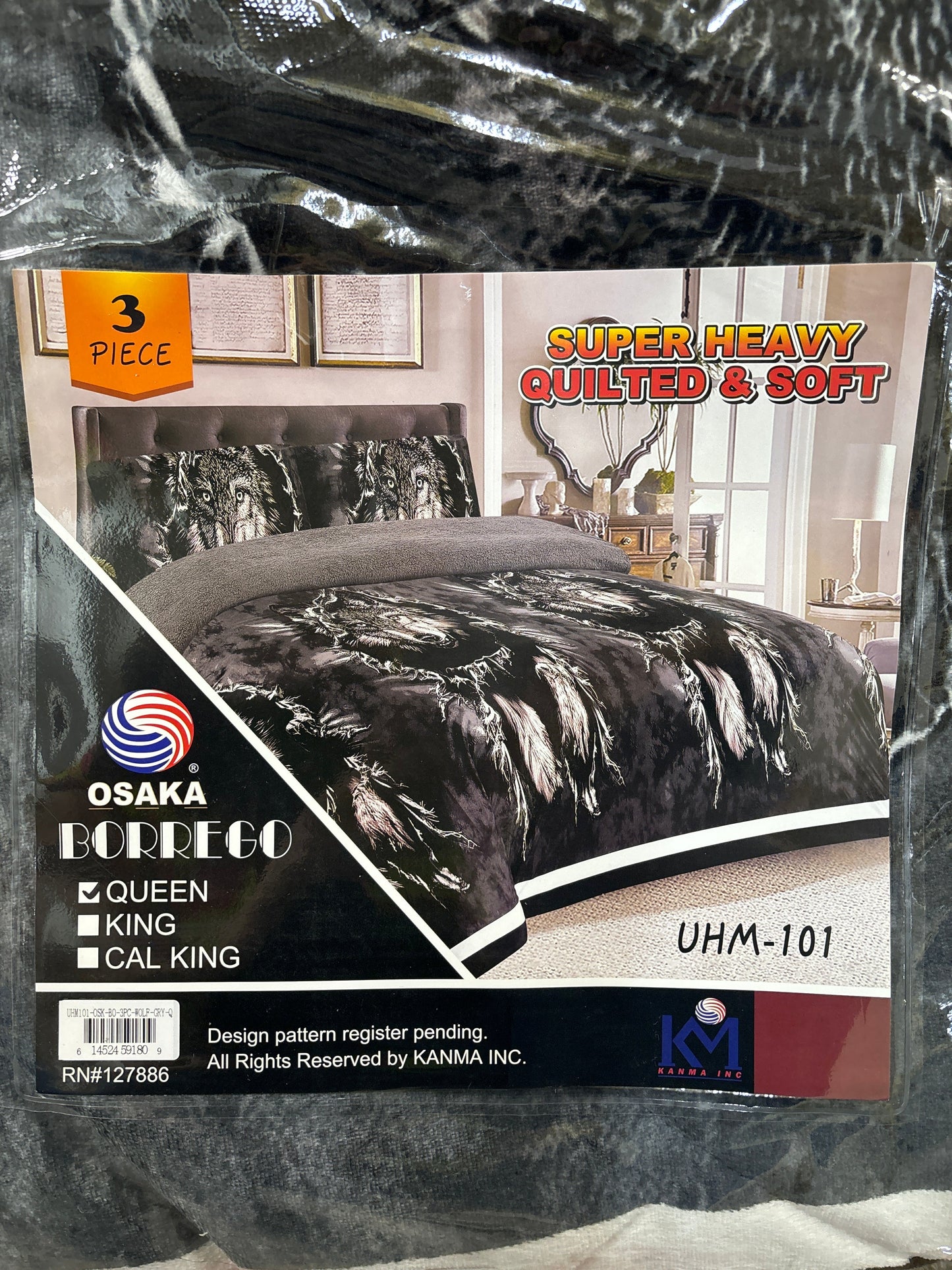 UHMQ101gry OSAKA, Queen Wolf, Gray (8pcs/case)