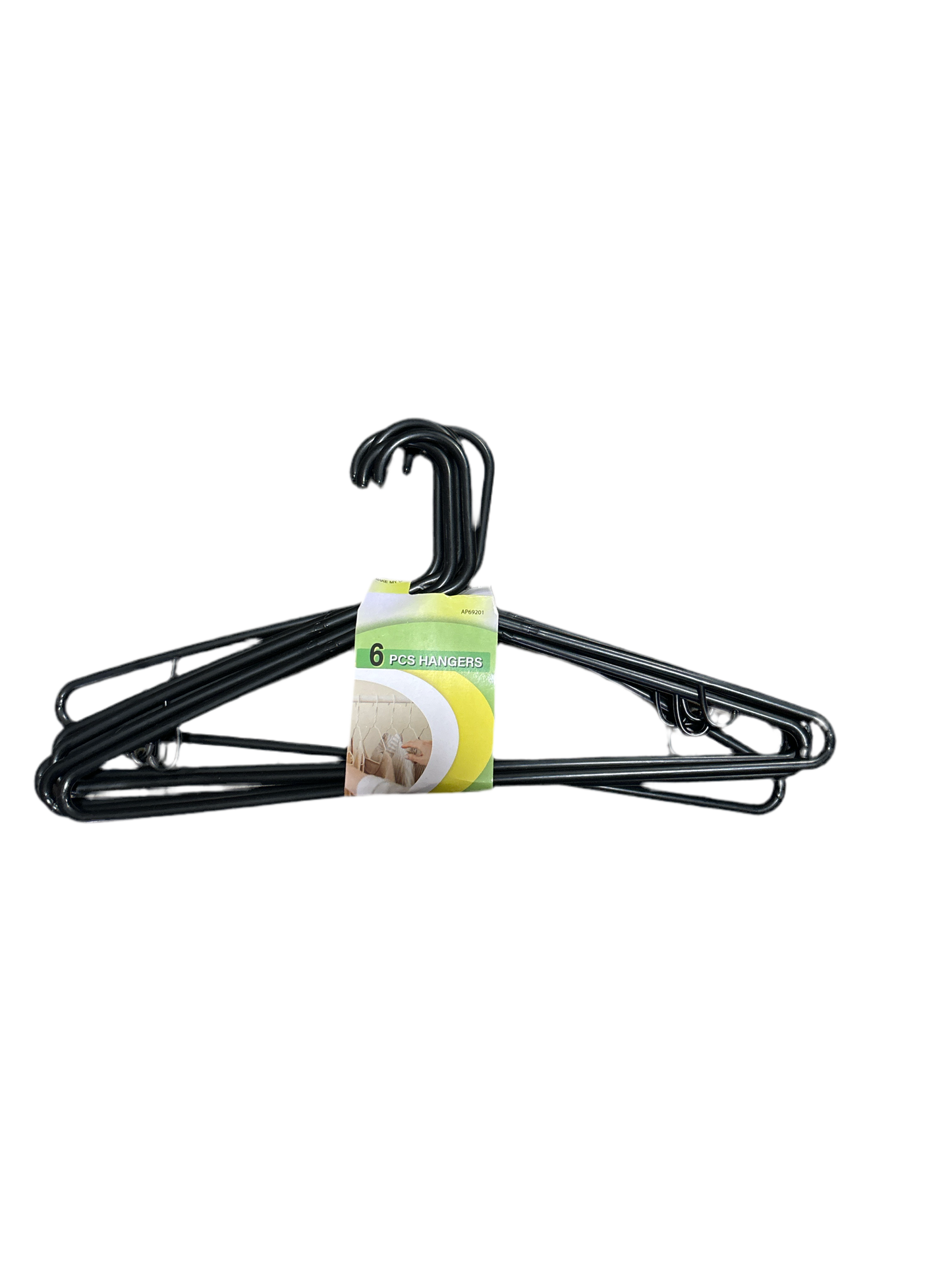AP69201 PL 6PC ADULT HANGER BLACK (38sets)