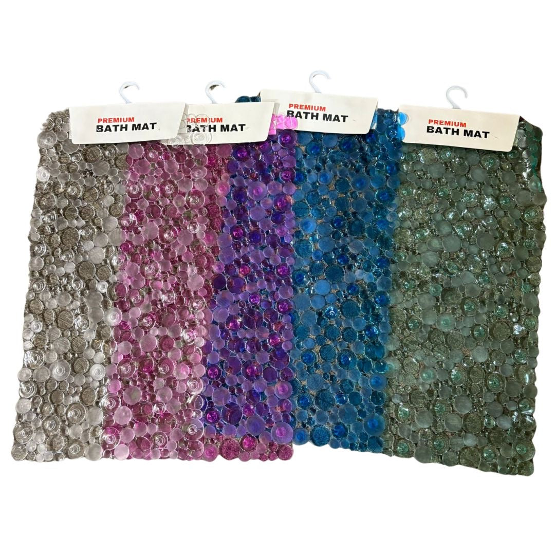 CK298 Bath Mat ,SIZE:69*34CM (1PC/CARD,WHTH CARD,clear:6 / purple 2/blue 2/ green 2)