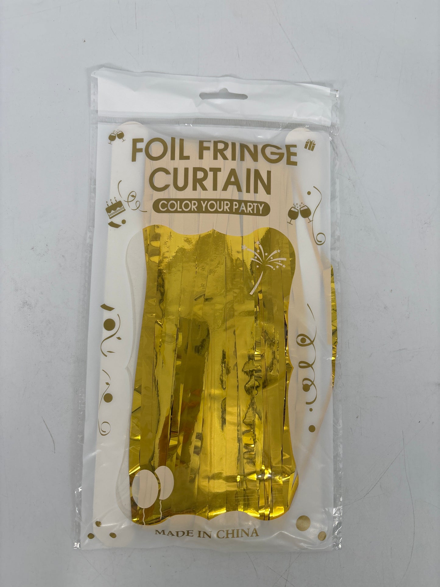 Foil Fringe Curtain Gold (10pcs)