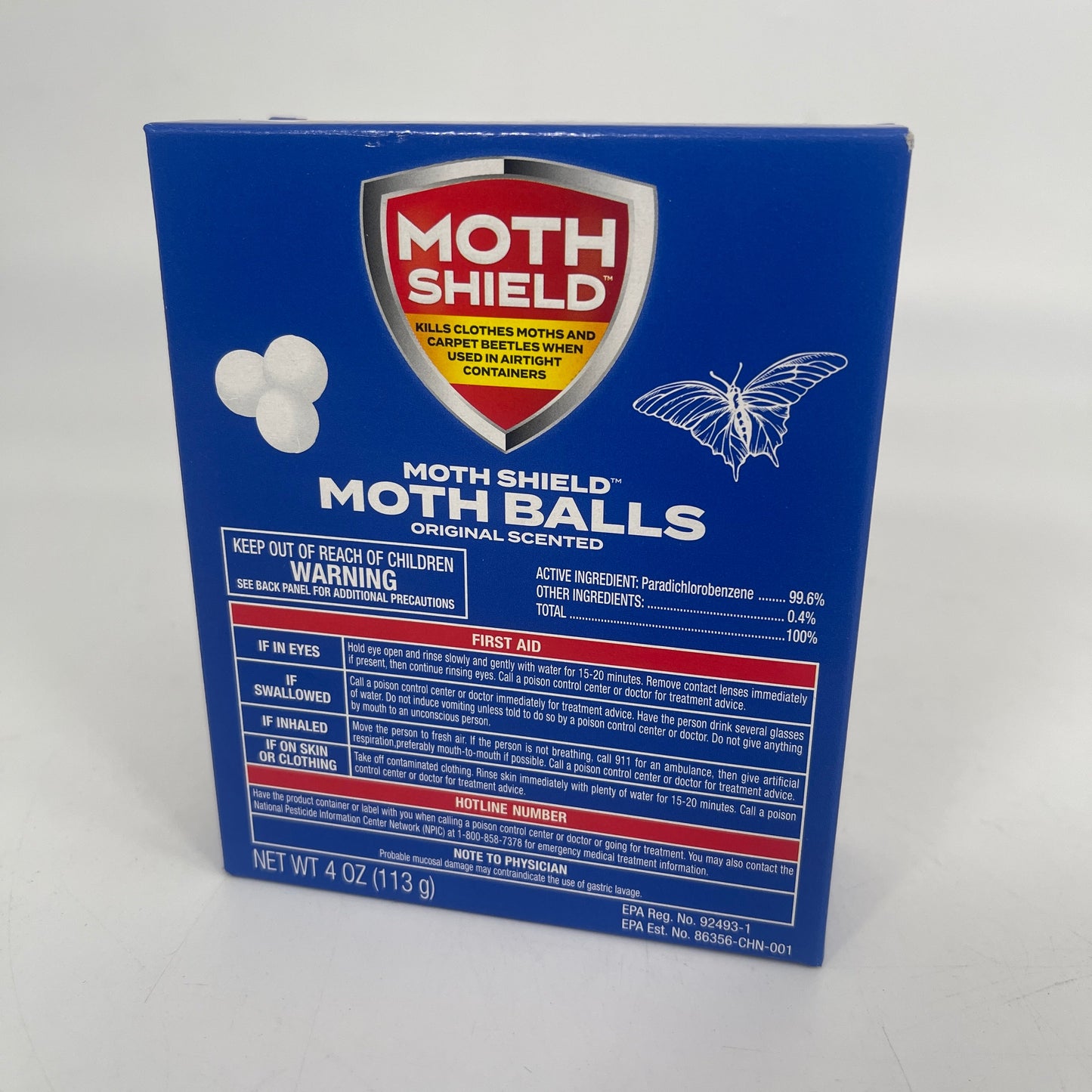 25985 MOTH SHIELD MOTH BALLS ORIGINAL SCENT 4 OZ (24/PK)