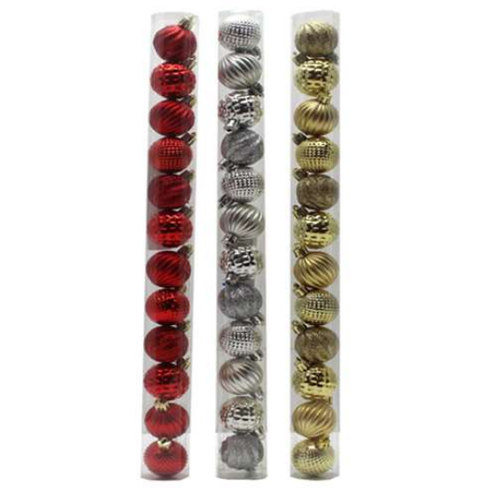 50981 XMAS BALL 4CM 12PCS/ BROWN BOX WITH CUT LINE (36)