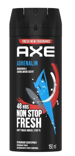 13040 AXE BODY SPRAY DEODORANT(SA) 150 ML ADRENALIN (6/CS)