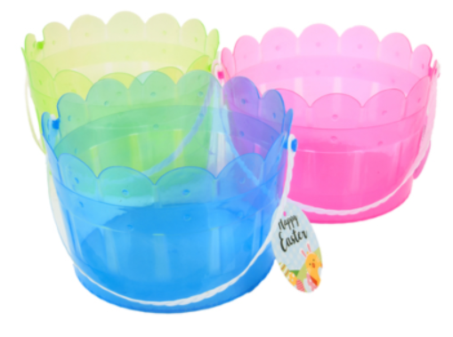 500165 HE EASTER BASKET PP TRANSPARENT W/ASST CLRS (48)