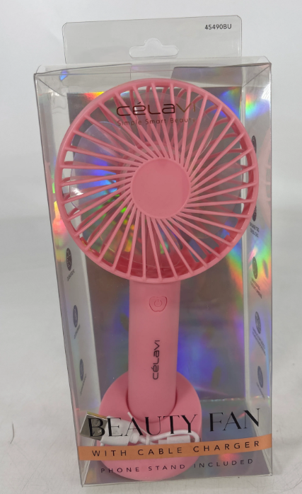 45490BU BEAUTY FAN W/ CABLE CHARGER (PK(INNER))