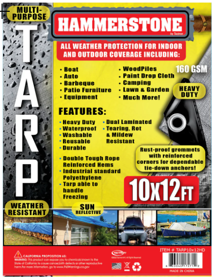 THD10X12 10X12FT TARP SILVER 160GSM HEAVY DUTY (6PCS/CS)