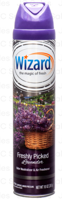 107556 WIZARD AIR FRESHENER FRESHLY PICKED LAVENDER 10 OZ (12/PK)