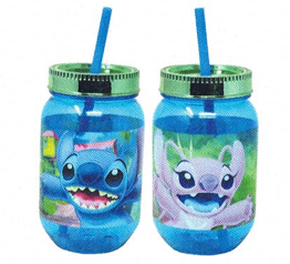 STCHCJ Stitch 18.5oz PS Canning Jar with straw and (12/CS)
