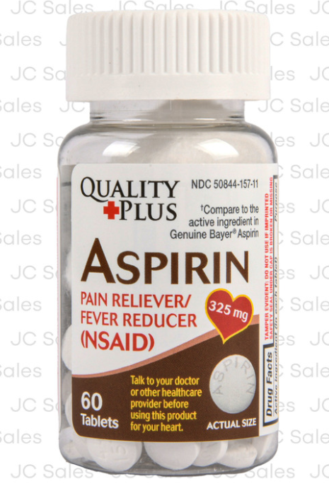 125656 QUALITY PLUS ASPIRIN 325MG 60 CT (24/PK)