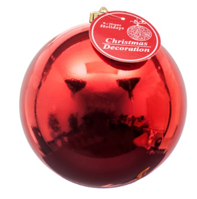 104081 HX ORNAMENT BALL 15CM SHINY SINGLE RED & GOLD (12/PK)