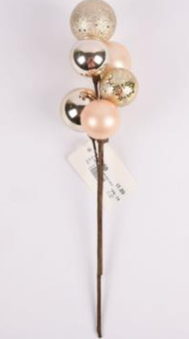 140260 HX XM ORNAMENT BRANCH GOLD (24/PK)