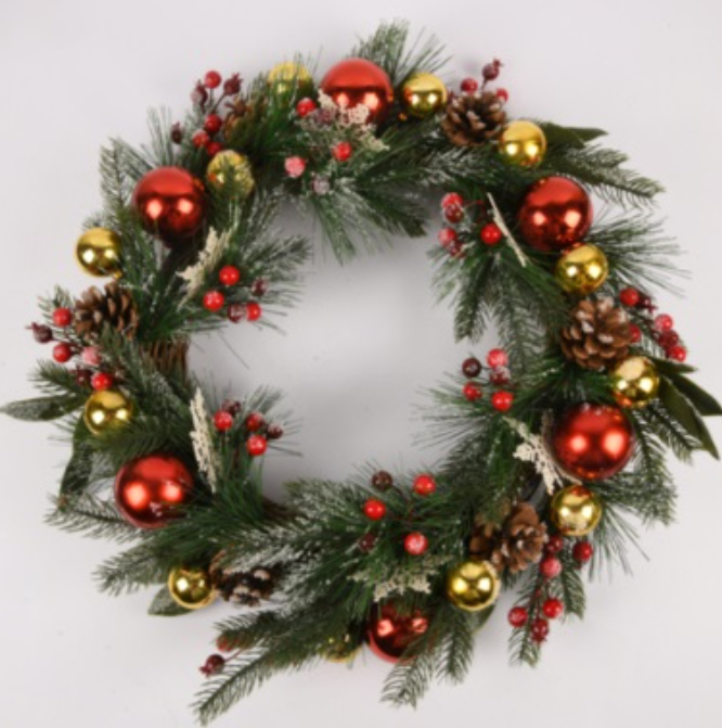 119488 HX X-MAS ARTIFICIAL FLOWER WREATH (6/PK)