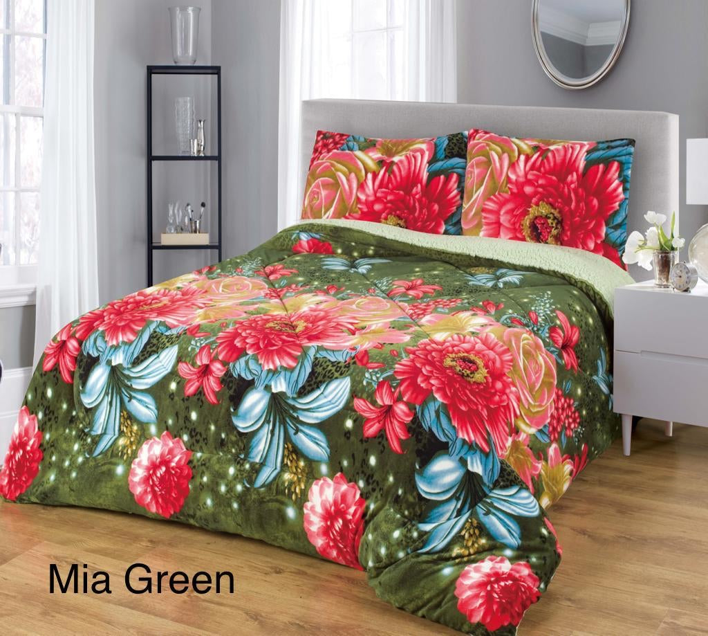 4515CAL PRINTED BORREGO CAL KING SIZE - MIA GREEN (6pcs)