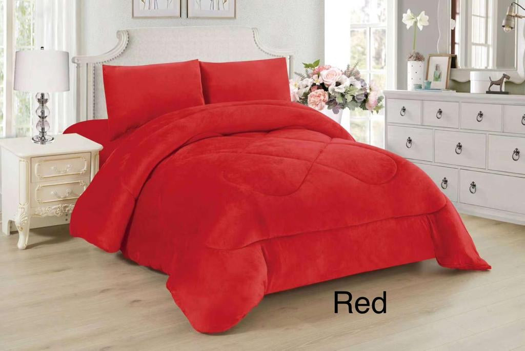 4510K SOLID BORREGO BLANKET KING SIZE - RED (7pcs)