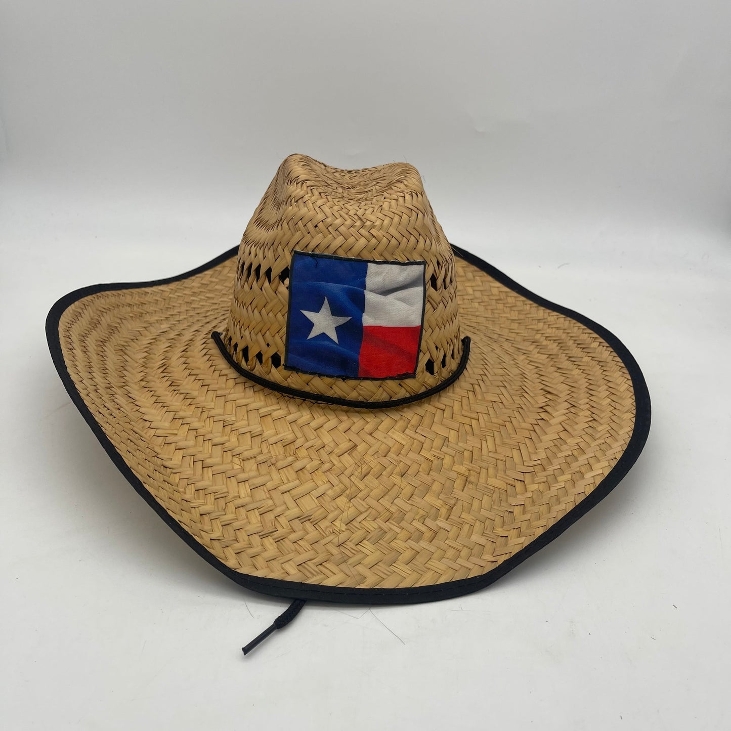 Palm Hat Chihuahua/Edge Black Bias with Cord, Texas Flag Patch and Hanger (10pcs)