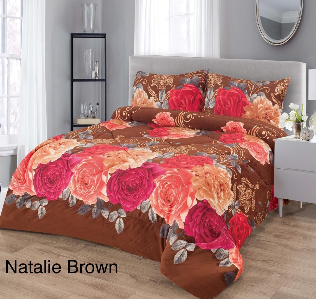 4515KNB PRINTED BORREGO BLANKET KING SIZE - NATALIE BROWN (6PCS)
