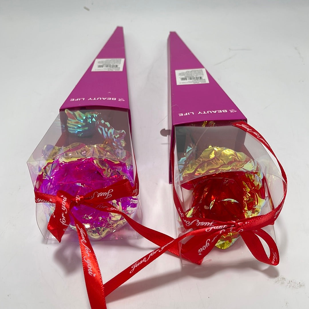 TR-L02 14” Individual Long Stem Flashing Rose W/Display Box (12PCS)