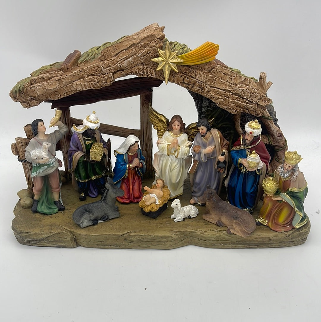 5005-16 Nativity w/House 16”x10” Set (3pcs)