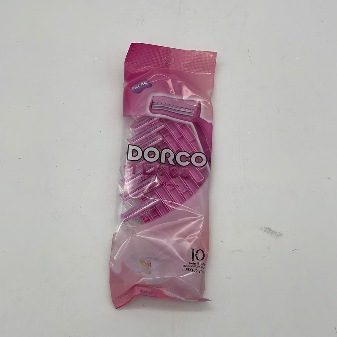TD708W-Pink Dorco Twin Blade Disposable Razors Pink (192pcs/cs)