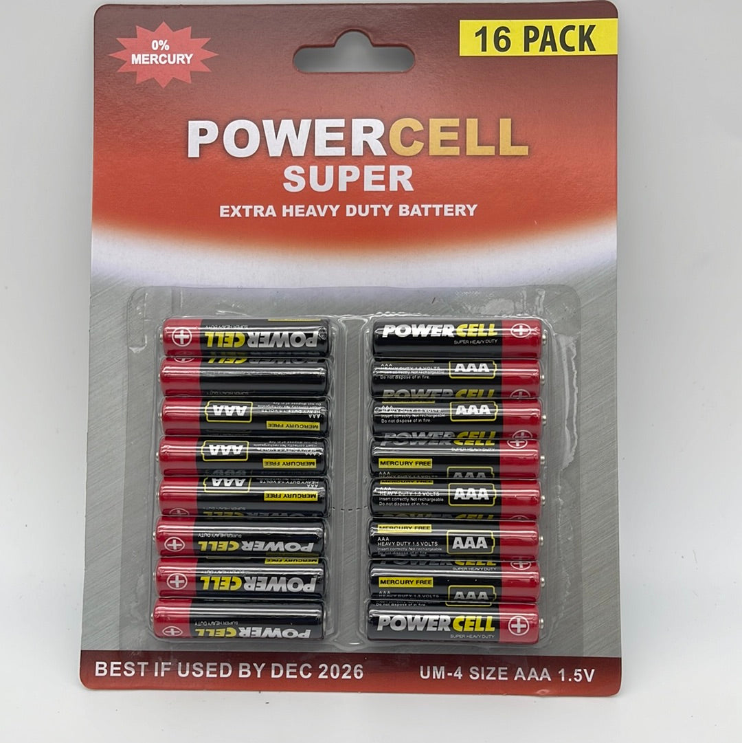 211603 16 PACK AAA POWER CELL BATTERY (96pcs)