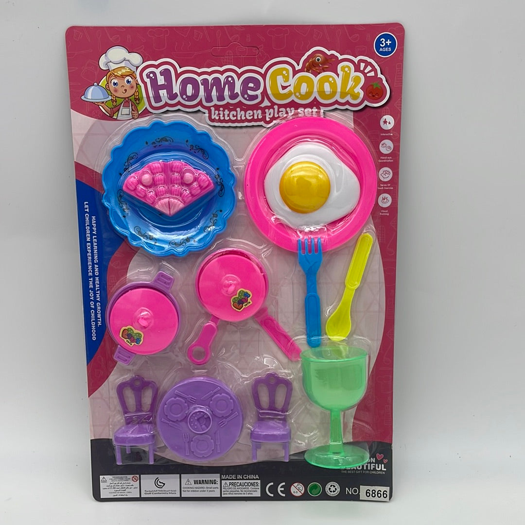 368294 8.3X12.4" KITCHEN COOKING & FOOD PLAY SET (60pcs)
