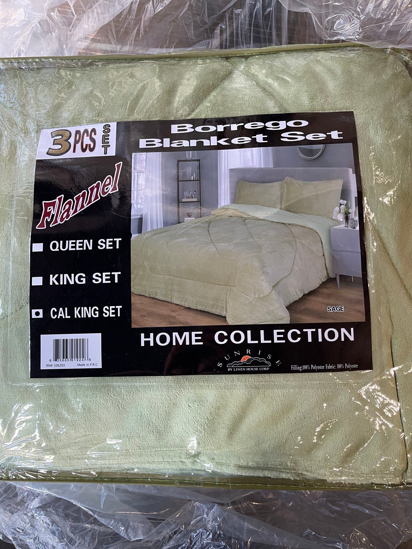 4510CAL-SAGE SOLID BORREGO CAL KING SIZE SAGE (6PCS)