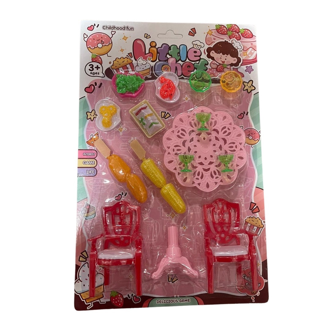 379038 13X8.3"LITTLE CHEF & FITMENTS PLAYSET(72pcs)