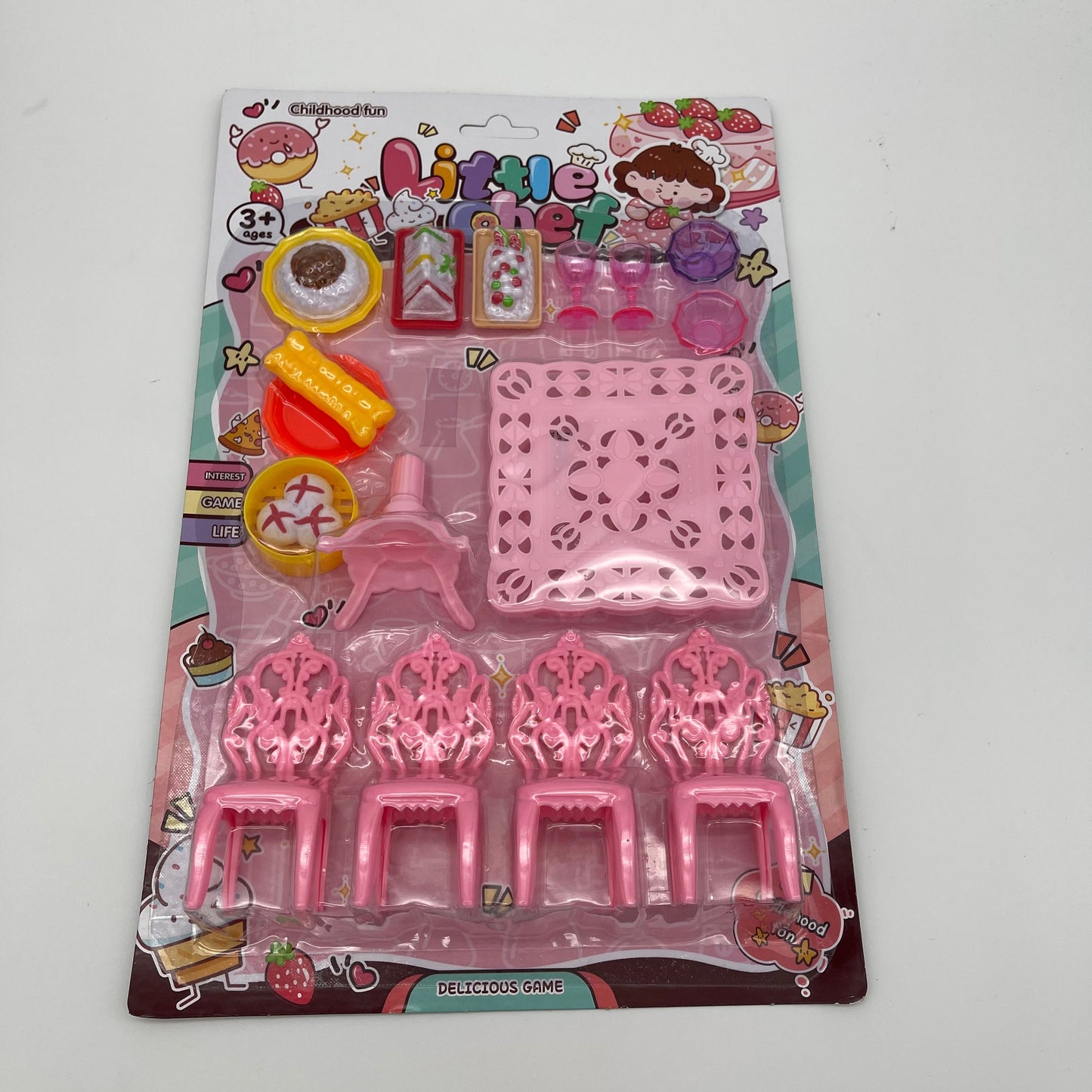 366931 13X8.3" LITTLE CHEF FURNITURE PLAY SET (48pcs)