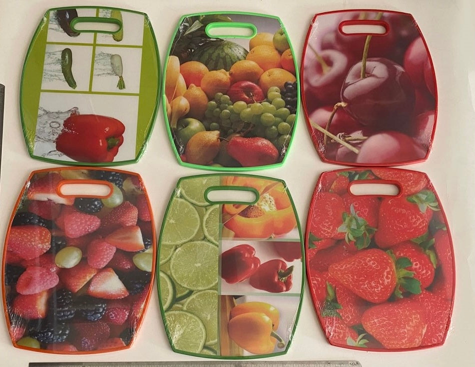 CK008L Cutting Board , Round Edge Style,  Fruit Image,  SIZE:38X30X1.1CM (24pcs/cs)