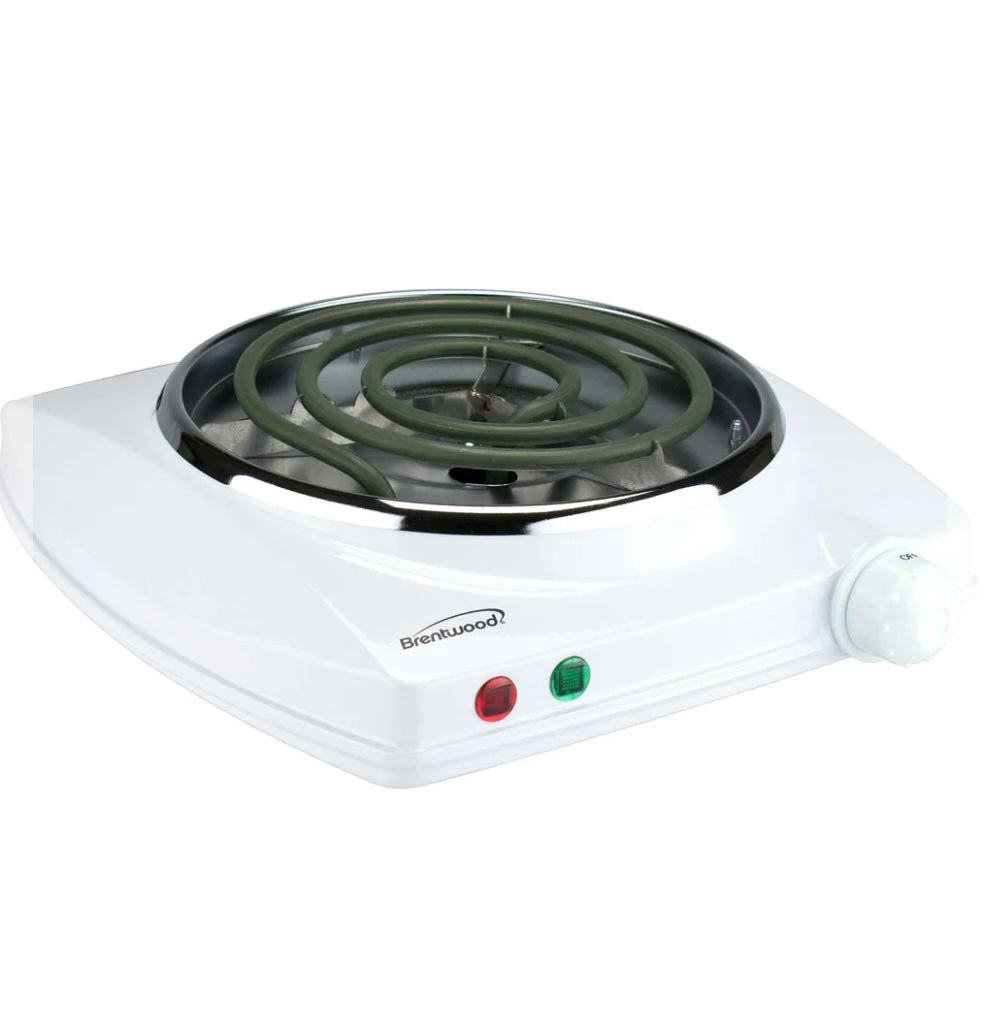 TS-322 BRENTWD ELECT. SINGLE BURNER-1000W-cETL-WHT. (8/CS)